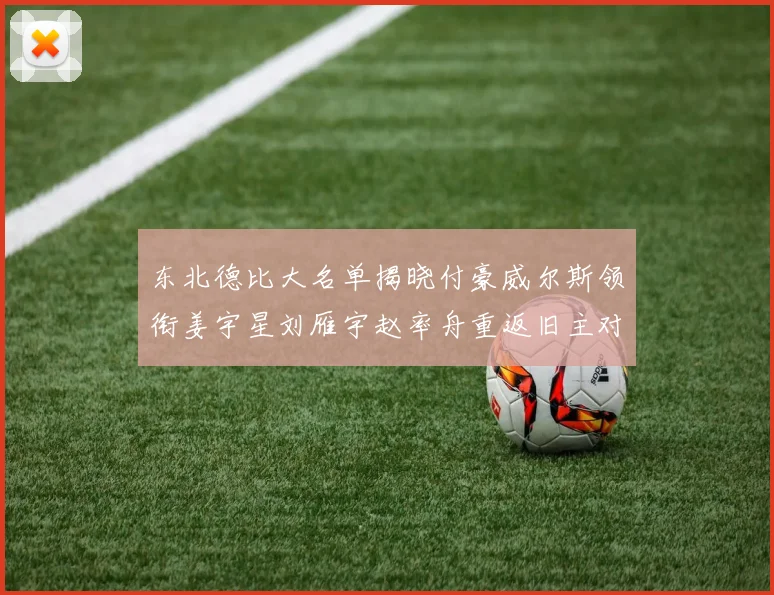 东北德比大名单揭晓付豪威尔斯领衔姜宇星刘雁宇赵率舟重返旧主对决